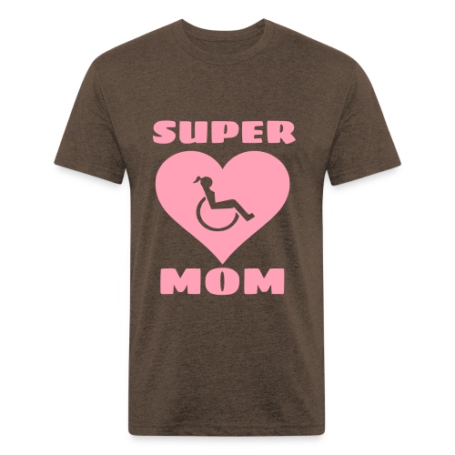 Super wheelchair mom, super mama - Men’s Fitted Poly/Cotton T-Shirt