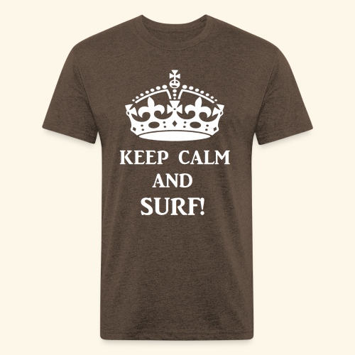 keep calms surf wht - Men’s Fitted Poly/Cotton T-Shirt