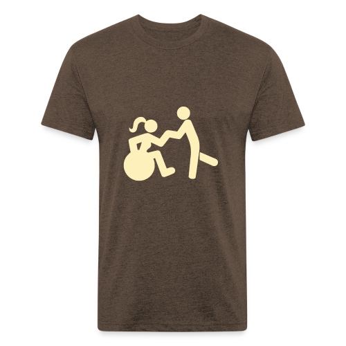 Dancing lady wheelchair user with man - Men’s Fitted Poly/Cotton T-Shirt
