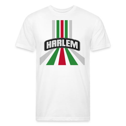 Harlem Red Black & Green - Men’s Fitted Poly/Cotton T-Shirt