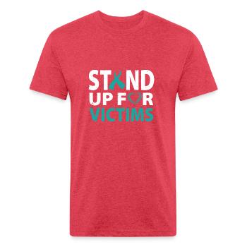 stand for the victims sexual assault awareness - Unisex Poly/Cotton T-Shirt - heather red - Front - Jose (178cm)
