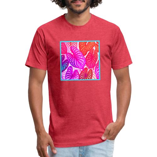Color Burst Leaves Neon Elegance - Unisex Poly/Cotton T-Shirt