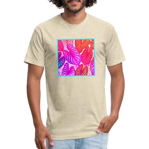 Color Burst Leaves Neon Elegance - Unisex Poly/Cotton T-Shirt
