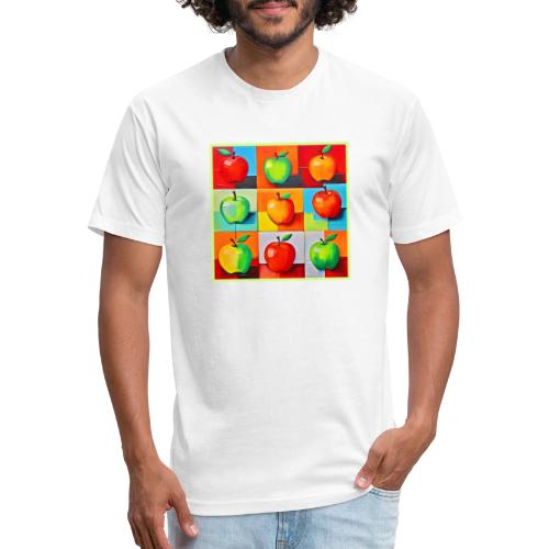 Colorful Apple Grid - Men’s Fitted Poly/Cotton T-Shirt