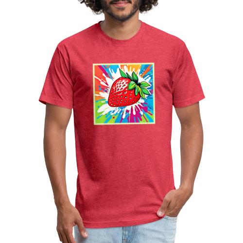 Vibrant Strawberry Artwork - Unisex Poly/Cotton T-Shirt