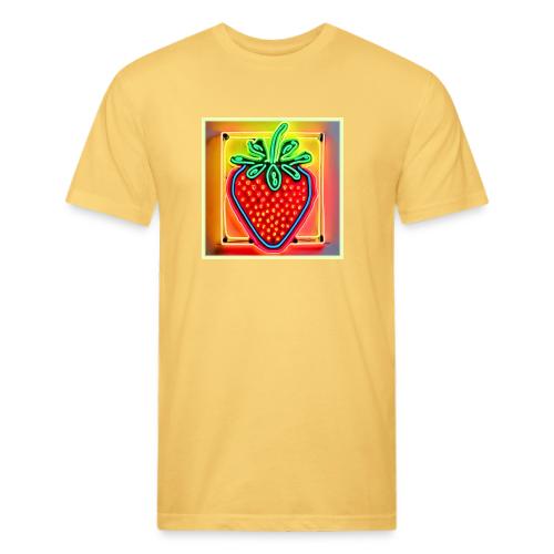 Colorful Strawberry Neon Glow - Unisex Poly/Cotton T-Shirt