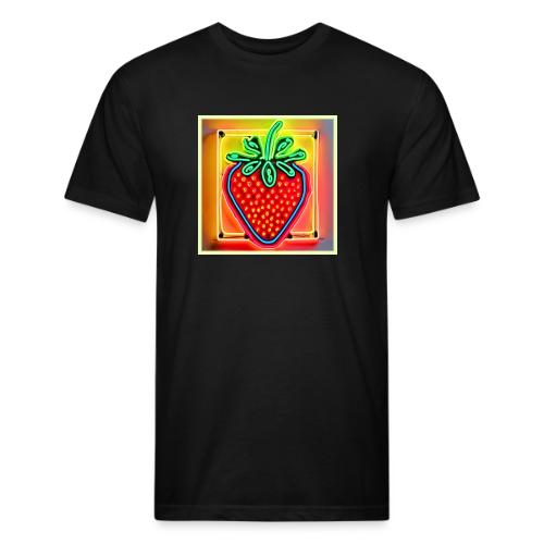 Colorful Strawberry Neon Glow - Unisex Poly/Cotton T-Shirt