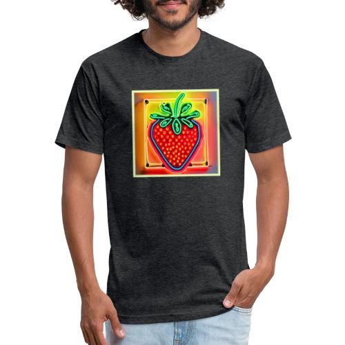 Colorful Strawberry Neon Glow - Unisex Poly/Cotton T-Shirt