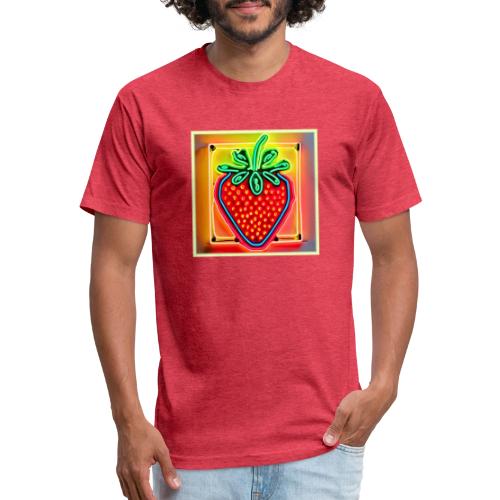 Colorful Strawberry Neon Glow - Unisex Poly/Cotton T-Shirt