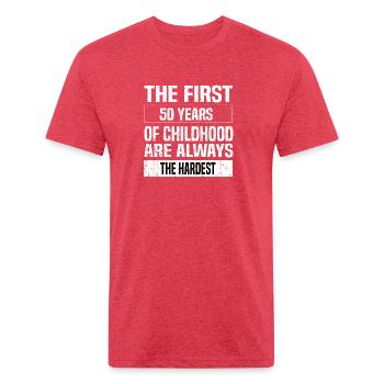Funny 50th Birthday Shirt Gift for Him/Her - Unisex Poly/Cotton T-Shirt - heather red - Front - Jose (178cm)