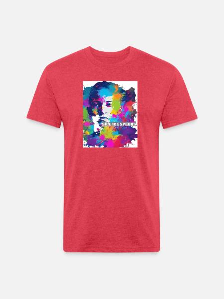 silence speaks - Unisex Poly/Cotton T-Shirt - heather red