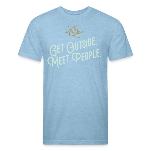 Get Out. Meet People. Reversed - Men’s Fitted Poly/Cotton T-Shirt
