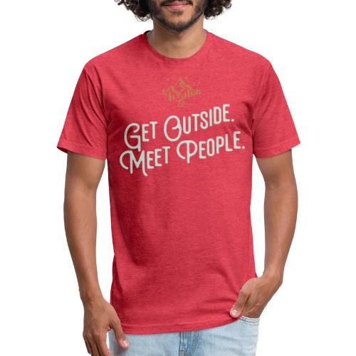 Get Out. Meet People. Reversed - Unisex Poly/Cotton T-Shirt