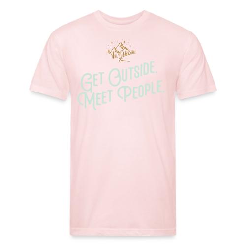 Get Out. Meet People. Reversed - Men’s Fitted Poly/Cotton T-Shirt