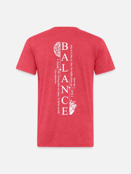 Balance Mind Graphic Tee - Unisex Poly/Cotton T-Shirt - heather red