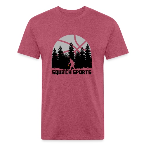 Squatch Scene Black - Fitted Cotton/Poly T-Shirt by Next Level