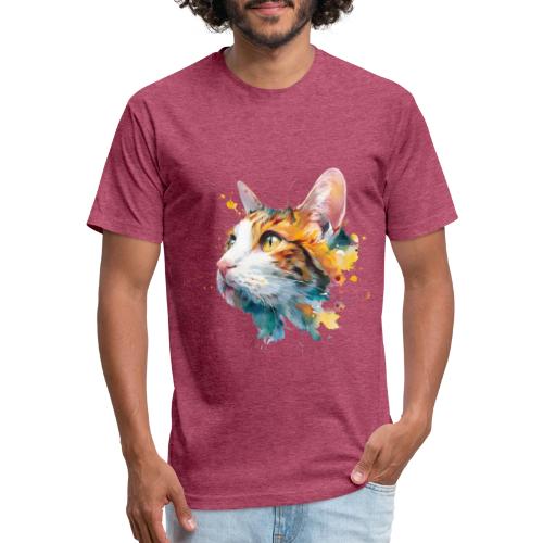 Cat: Feline Ink Burst - Unisex Poly/Cotton T-Shirt