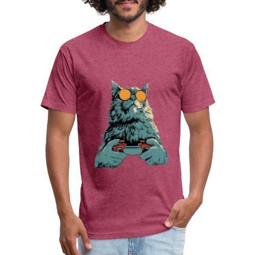 Cat: Fluff Mode On - Unisex Poly/Cotton T-Shirt