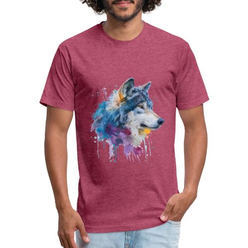 Splash-Art Wolf Head - Unisex Poly/Cotton T-Shirt
