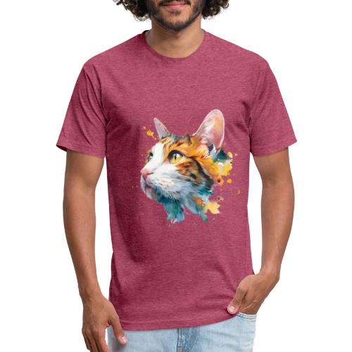 Cat: Feline Ink Burst - Unisex Poly/Cotton T-Shirt