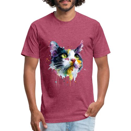Cat: Painted Purr Expression - Unisex Poly/Cotton T-Shirt