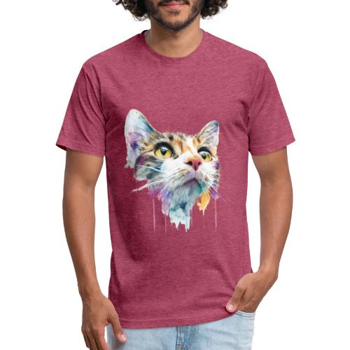 Chromatic Cat Splash - Unisex Poly/Cotton T-Shirt