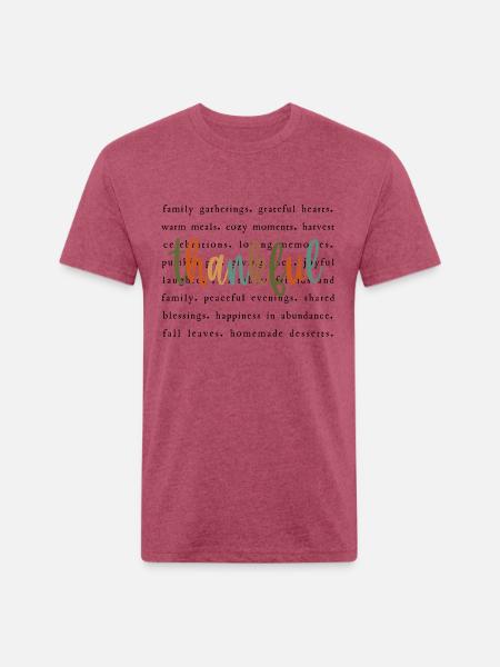 Thankful - Unisex Poly/Cotton T-Shirt - heather burgundy