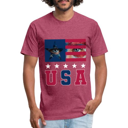 Stars and Vision USA - Unisex Poly/Cotton T-Shirt
