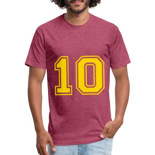 Number 10 in a classic athletic collegiate font - Unisex Poly/Cotton T-Shirt