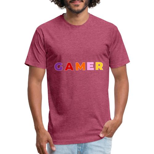 Multicolor GAMER Typography Design - Unisex Poly/Cotton T-Shirt