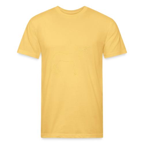 unicorn gold outline - Men’s Fitted Poly/Cotton T-Shirt