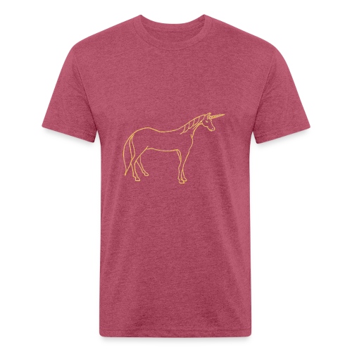 unicorn gold outline - Fitted Cotton/Poly T-Shirt by Next Level