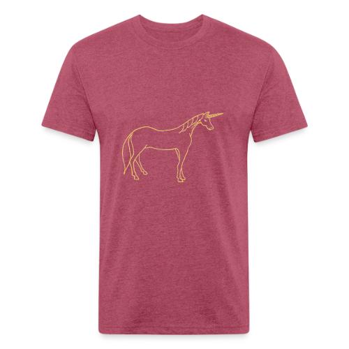 unicorn gold outline - Men’s Fitted Poly/Cotton T-Shirt