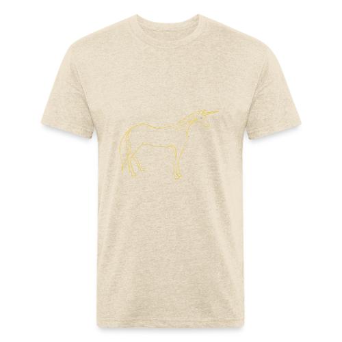 unicorn gold outline - Men’s Fitted Poly/Cotton T-Shirt
