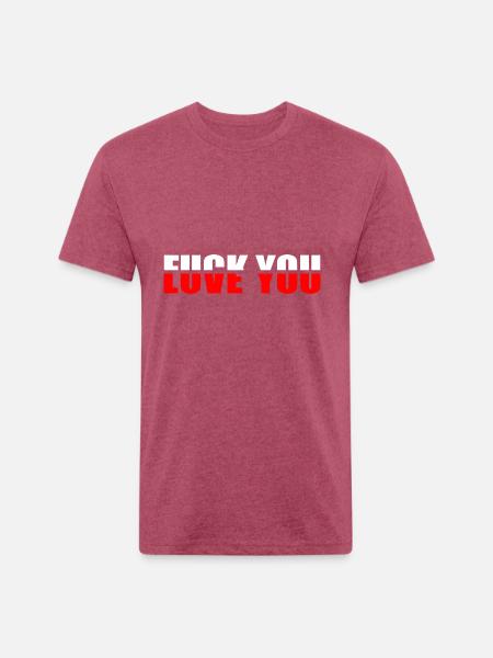 fuck love you - Unisex Poly/Cotton T-Shirt - heather burgundy