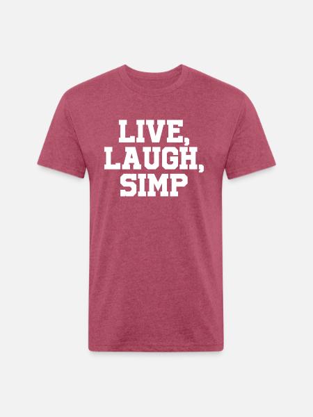 Live Laugh - Unisex Poly/Cotton T-Shirt - heather burgundy