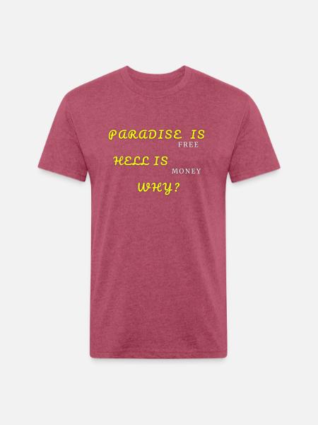 PARADISE IS - Unisex Poly/Cotton T-Shirt - heather burgundy