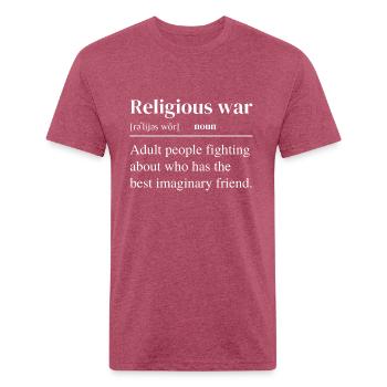 Religious War Definition, Funny Offensive - Unisex Poly/Cotton T-Shirt - heather burgundy - Front - Jose (178cm)