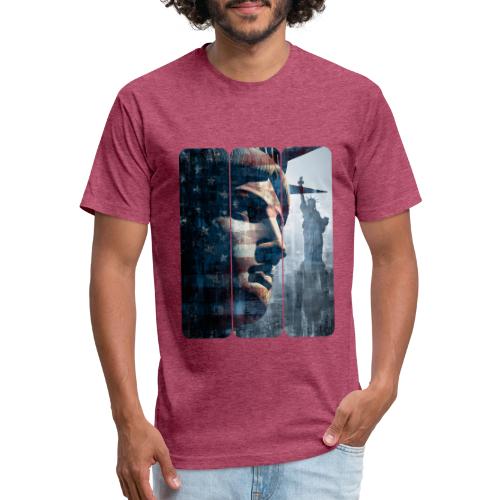 USA: Liberty in Three Visions - Unisex Poly/Cotton T-Shirt