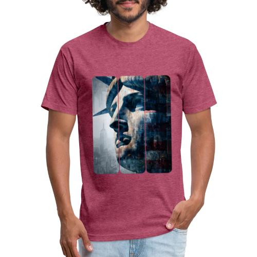 USA: Urban Liberty Triptych - Unisex Poly/Cotton T-Shirt