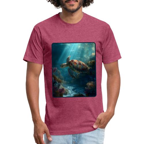 Sea Turtle Coral Reef Design - Unisex Poly/Cotton T-Shirt