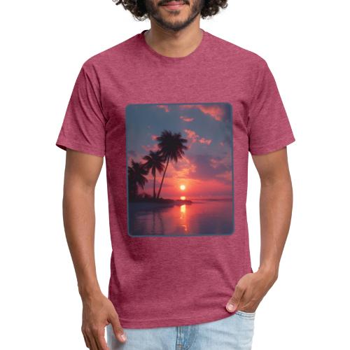 Tropical Sunset Ocean Reflection Design - Unisex Poly/Cotton T-Shirt