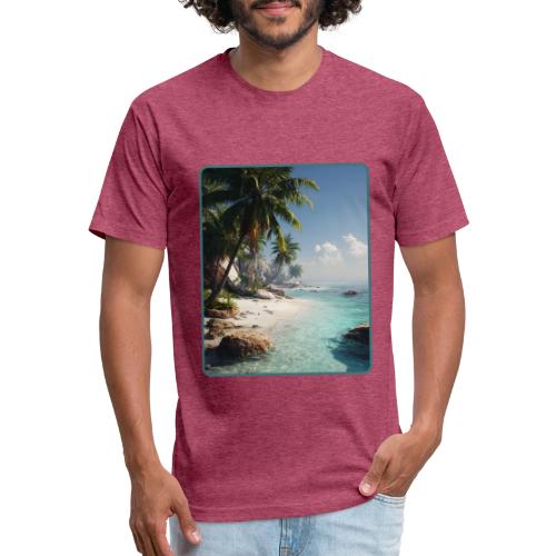 Tropical Beach Paradise Palm Design - Unisex Poly/Cotton T-Shirt