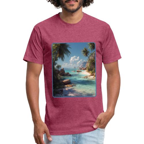 Tropical Island Paradise Ocean Design - Unisex Poly/Cotton T-Shirt