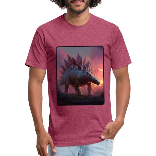 Stegosaurus Sunset Forest Design - Unisex Poly/Cotton T-Shirt