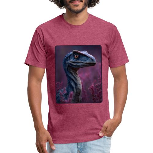 Blue Velociraptor Portrait Design - Unisex Poly/Cotton T-Shirt