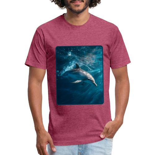Dolphin Sunlit Ocean Serenity Design - Unisex Poly/Cotton T-Shirt