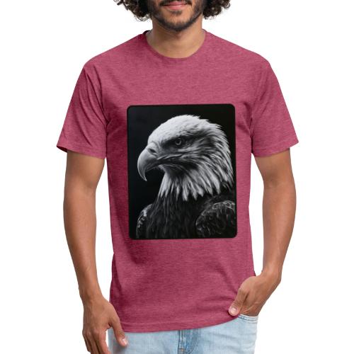 Black White Bald Eagle Design - Unisex Poly/Cotton T-Shirt