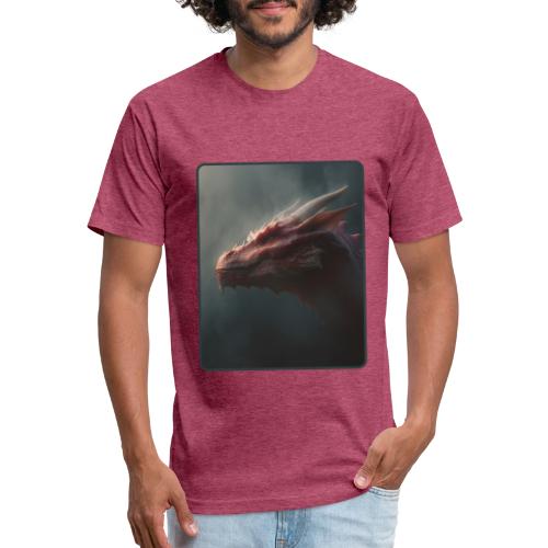 Red Dragon Fog Portrait Design - Unisex Poly/Cotton T-Shirt