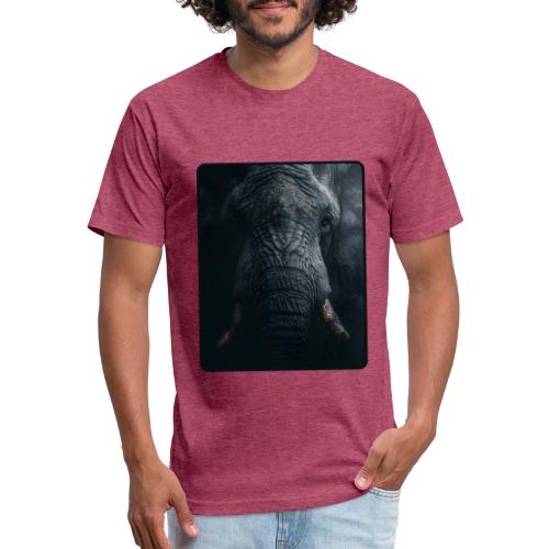 Shadow Elephant Intense Eyes Design - Unisex Poly/Cotton T-Shirt